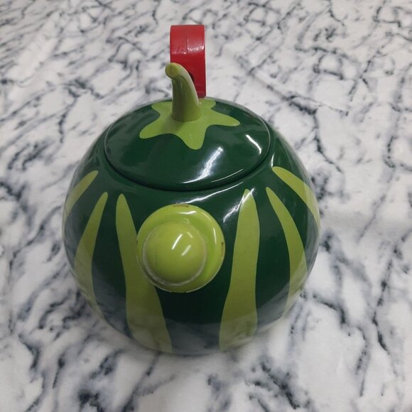Vintage 90s Copco Watermelon Theme Enamel Metal Teapot Whistling Tea Kettle Pot - Picture 5 of 11